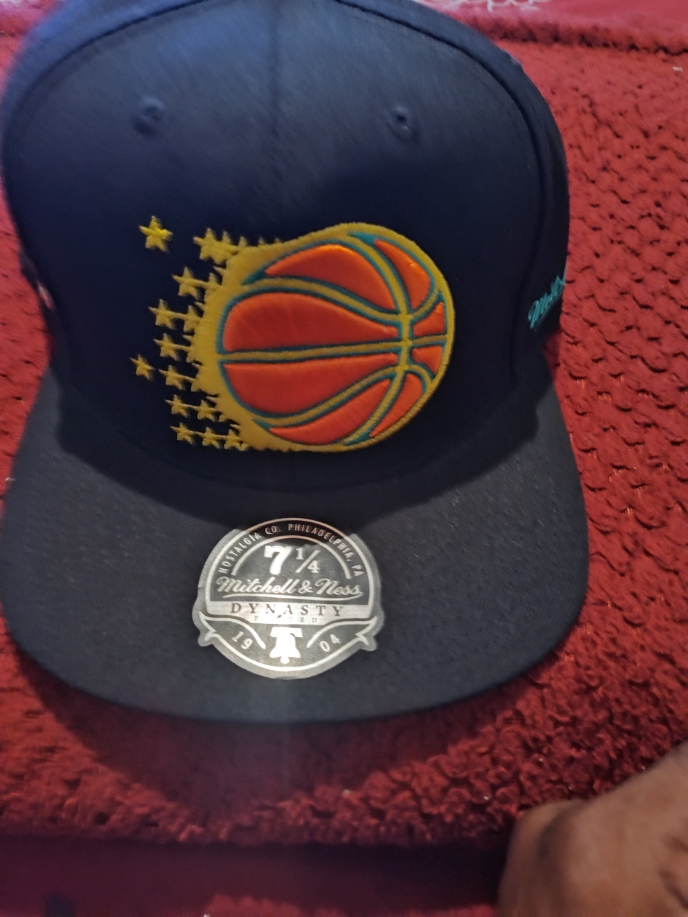 Mitchell & Ness Black with Orange and Yellow Basketball Patch